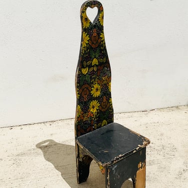 Petite Hand Painted Chair / Plant Stand