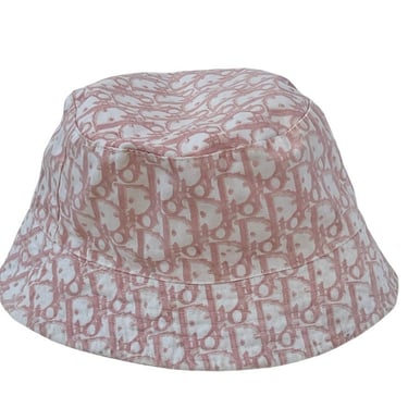 Vintage 90's CHRISTIAN DIOR Pink Monogram Trotter Bucket Sun Hat - Rare!  John Galliano Years 