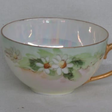 Lena Germany Bone China Lusterware Floral Green and Gold Coffee Tea Cup 3274B