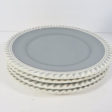 Mid Century Harker Ware Pate Sur Pate Soft Gray Blue Side Plates - Set of 4 Chesterton Gray Harker Bread and Butter Plates 