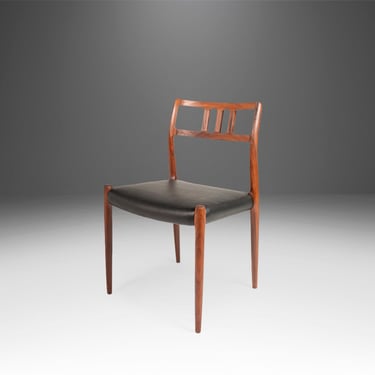 Moller Model 79 Side Chair in Rosewood & Leather by Niels Otto Møller for J.L. Møller Mobelfabrik, Denmark, c. 1960's 