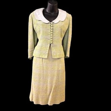 1960s mod skirt set vintage lime tweed jacket and skirt set medium 