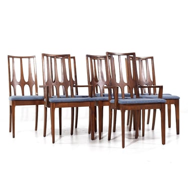 Broyhill Brasilia Mid Century Walnut Dining Chairs - Set of 8 - mcm 