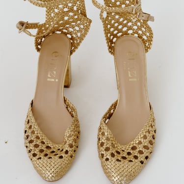 ÉMZI PARIS Gold Leather Sandals