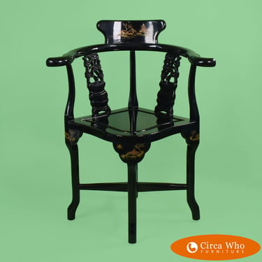 Ming Style Black Corner Chair