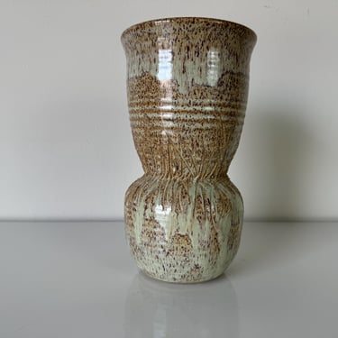 Vintage Sladek Speckled Glaze Art Pottery Vase 