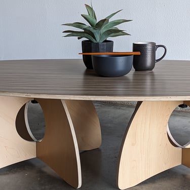 Japandi oval coffee table, scandinavian, wood table, simple wooden table, birch wood 