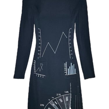 Moschino Cheap &amp; Chic Novelty Charts Dress