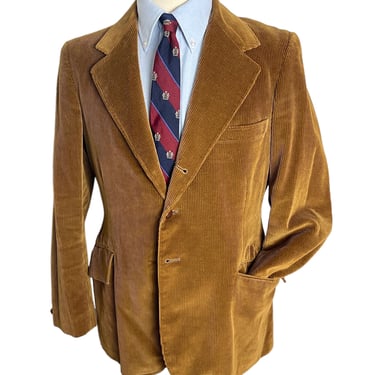 Vintage 1970s 3 Roll 2 Corduroy Sport Coat ~ size 38 R ~ blazer / jacket ~ Preppy / Ivy Style / Trad ~ 