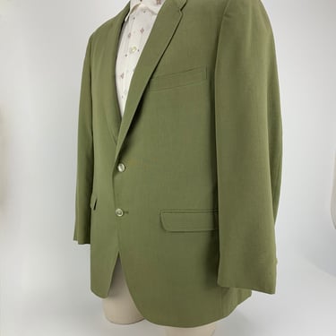 Early 1960's Sportcoat - Palm Beach Bataya Weave - Beautiful Green 2 Button Closure - Summer Weight - Men's Size 42 Reg 