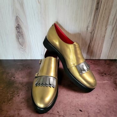 Steampunk Gold Loafers Pas de Rouge Womens EU size 40 