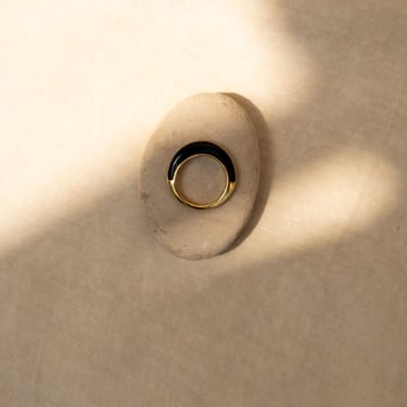 ADORN fine jewellery Gold Vermeil black horn ring - DISC