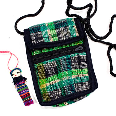 Deadstock VINTAGE: 1980s - Tiny Native Guatemalan Small Padded Bag Pouch - Native Textile - Coin, Kids - Boho, Hipster - SKU 1-C6-00029777 