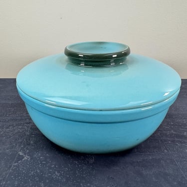 Vintage Hull No 12 Lidded Casserole | Oven Proof | Blue Ombre | USA 