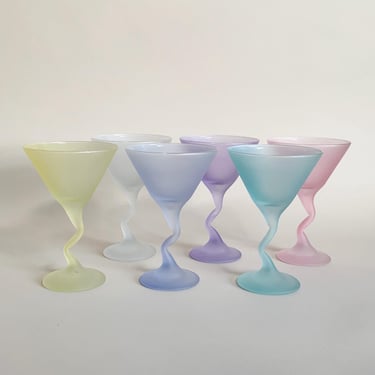 PASTEL MARTINI GLASSES - S/6 