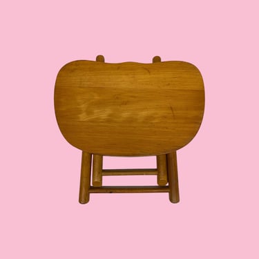 Vintage Nevco Stool Retro 1960s Farmhouse + Fold-N-Carry + Brown Wood + Collapsible + Made in Yugoslavia + MCM Kids Seating + Milking Stool 