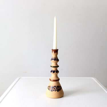 vintage Tonala Mexico pottery candlestick holder 