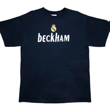 Vintage Y2K/00s Adidas Real Madrid Football Club David Beckham #23 Double Sided Graphic T-Shirt Size Medium/Large 