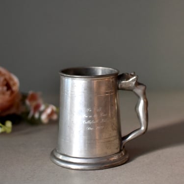 Vintage Pewter Mug  Zinc Stein Retro Bar Decor Collectable English Pewter Mug 