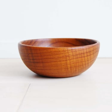 Danish Mid Century Modern 6 Inch Solid Teak Bowl by Kay Bojesen Made in Denmark 