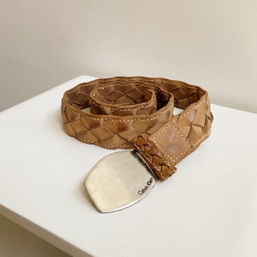 Tan Braided Leather Belt