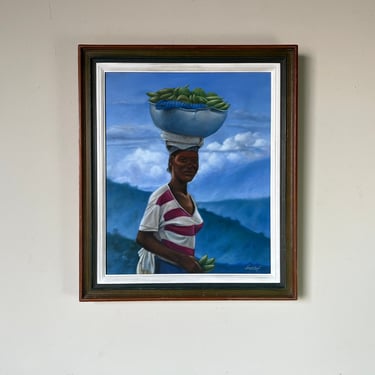 Lucson Guerrier Caribbean Woman With Fruit Bowl 