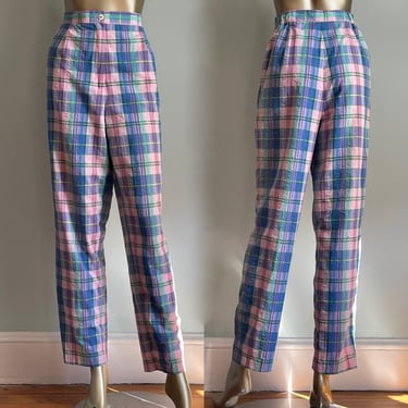 Pastels Seersucker 80's Trousers for Spring & Summer 