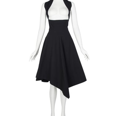 Comme des Garcons Vintage SS 1987 Black Asymmetrical Under Bust Halter Dress