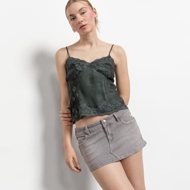LOW RISE Y2K DENIM Mini Skirt Distressed Jean Summer Faded Grey / 35 36  Inch Hips / Size 3 