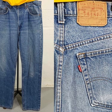 Vintage Levi's Blue Jeans 32” Waist 32" Inseam High Waisted Rise Tapered Leg Jean Denim USA 1990s 90s Pants Button Fly Red Tab 32x32 