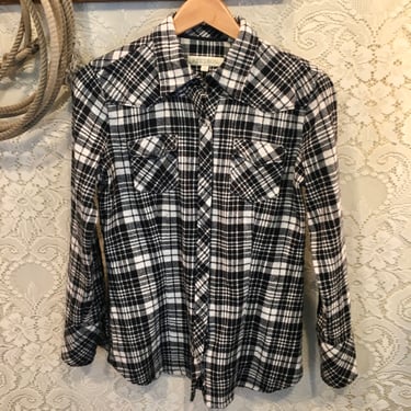 Black and White Vintage Stetson Flannel size M 