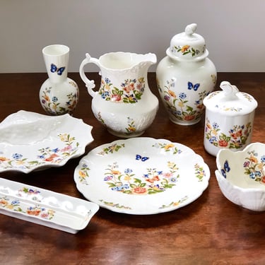 Aynsley Cottage Garden English Bone China in Excellent Vintage Condition Butterfly and Flowers Various Pieces 