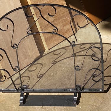 Forged Wrought Iron Arched Fireplace Screen 