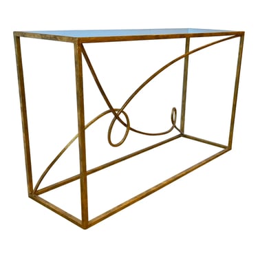 Century Furniture Modern Gold Leaf Finished Console Table