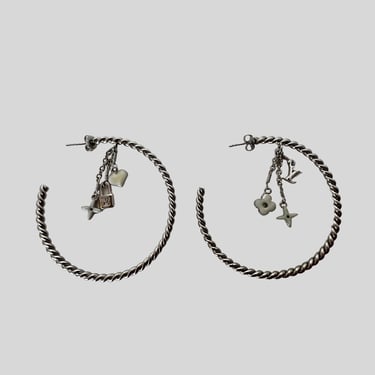LOUIS VUITTON STATEMENT Silver Monogram Hoop Earrings | Louis Vuitton Jewelry 
