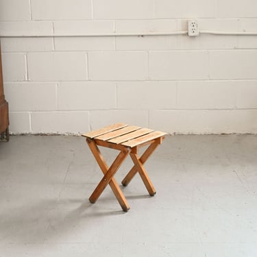 vintage french folding wood stool ii