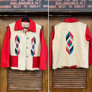Vintage 1950’s Two-Tone Chimayo Southwest Original Jacket, Original Buttons, 50’s Vintage Clothing 