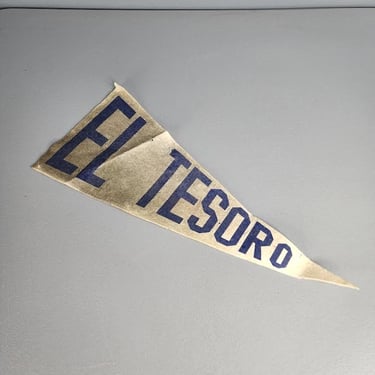 Vintage El Tesoro Souvenir Felt Pennant Flag 
