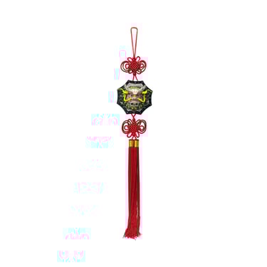 Chinese Ceramic Dimensional Dragon Head Figure with Knot Tassel Art JK316E 
