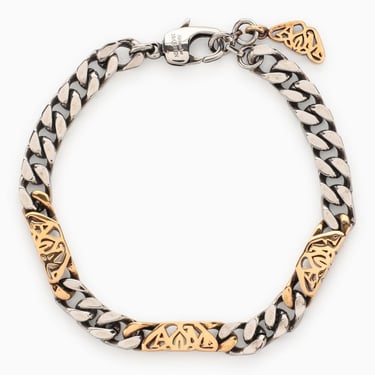 Alexander Mcqueen Seal Logo Chain Bracelet Silver/Gold Men