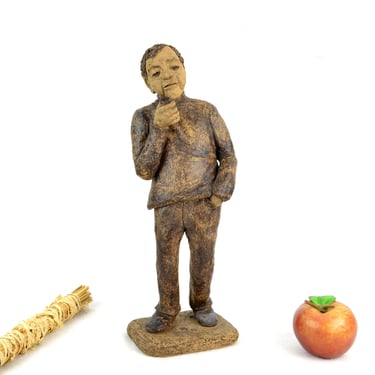 Sculpture by artist Helga Seum from Gedern pipe raunder man ceramic figure studio ceramic unique handmade design Pottery art ceramics 