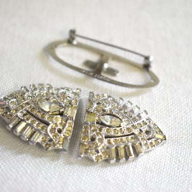 1930s Polcini Duette Dress Clips and Brooch 
