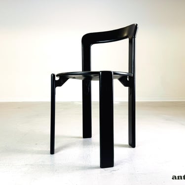 Vintage chair Bruno Rey black Kusch & Co 1970s design repainted 