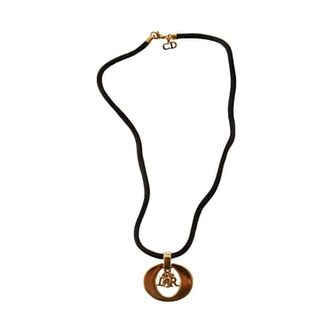 Dior Gold Oval Logo Necklace
