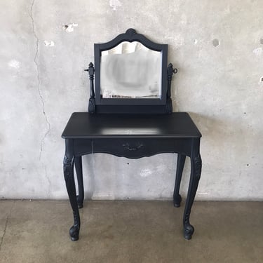 Small Black Vanity with Tilting Mirror