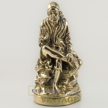 Brass | Sculpture | India Home Decor | Shirdi Sai Baba | Vintage Handmade Sculpture | Spiritual Artifacts | Wedding Gift or Christmas Gift 