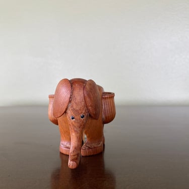 Danish Modern Teak Elephant, Mid-Century Elephant Toothpick Holder, Toothpick Container, Teak Kitchen Decor, Wood Animal, Danish Animal 