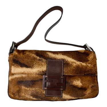 Fendi Brown Calf-Hair Baguette Bag