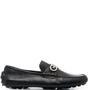 Ferragamo Men Gancini Leather Drivers Shoes