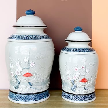 Pair of Pagoda Ginger Jars